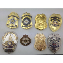 Benutzerdefinierte hochwertige weiche Emaille Metall Gold Silber Polizei Abzeichen